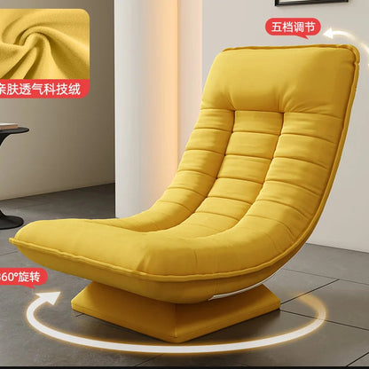 Fashion single sofa chair rotatable Italian light luxury living room balcony casual reclining sofa moon swivel chair
