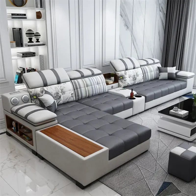 Nordic Luxury Technology Cloth Sofa for Living Room Furniture Modern Living Room Sofa Combination Large Apartment Sofa Set u