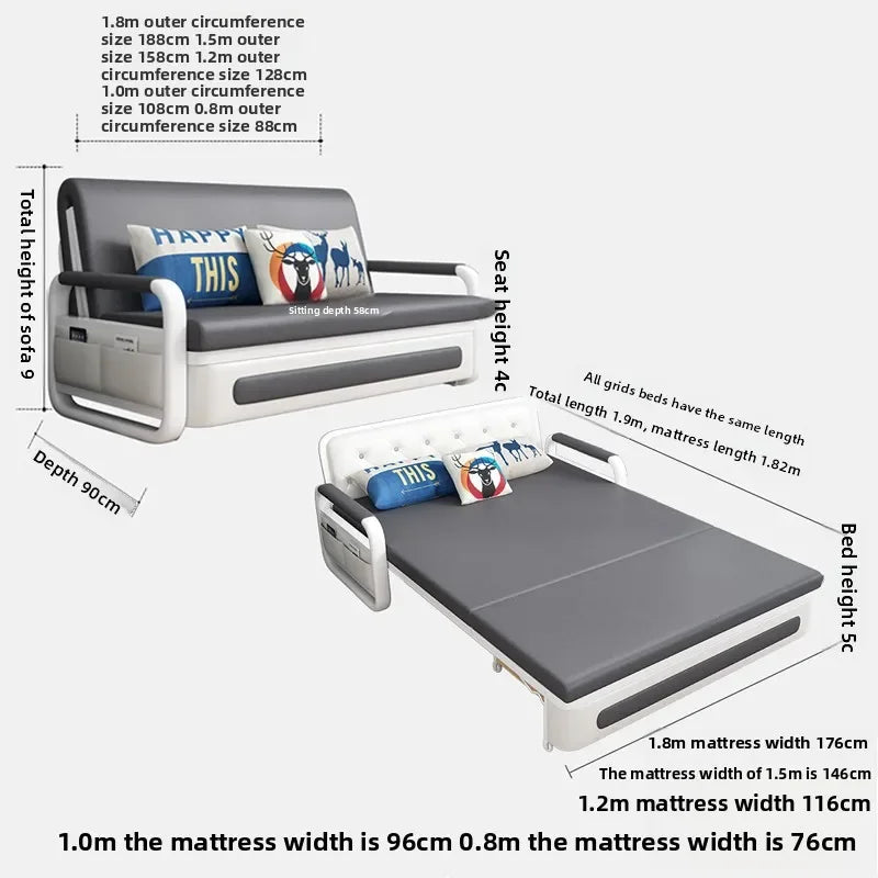 Sofa bed dual-purpose foldable single multi-functional storage small apartment living room double