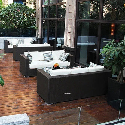 Luxury Terrace Courtyard Garden Furniture Outdoor Garden Sofa Combination Outdoor Waterproof Sun Protection Leisure Sofa Chair N