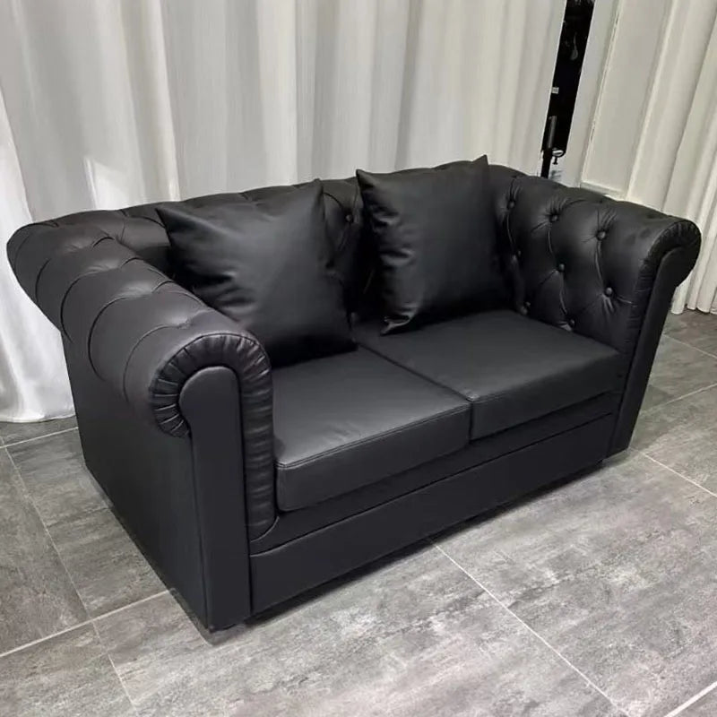 *Hair salon waiting chair Clothing store sitting area Stainless steel gold-plated sofa waiting area Long chair
