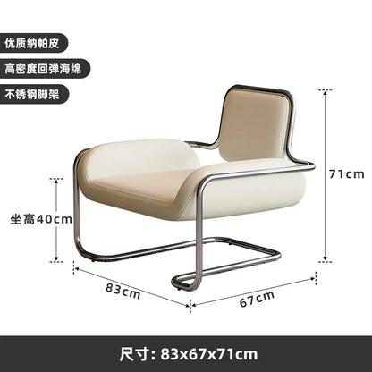 Single chair medieval stainless steel special-shaped convex living room reception leisure single sofa