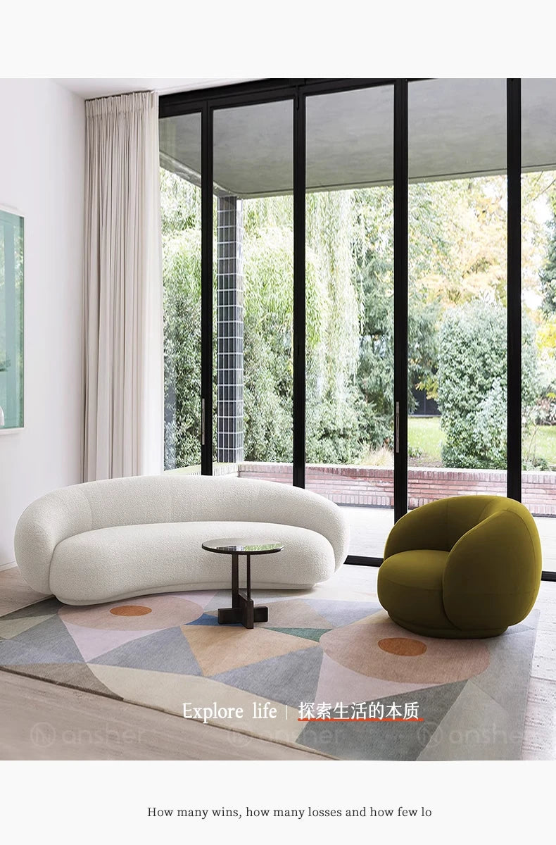 Cashew sofa Nordic light luxury modern simple living room fabric sofa combination straight row sofa