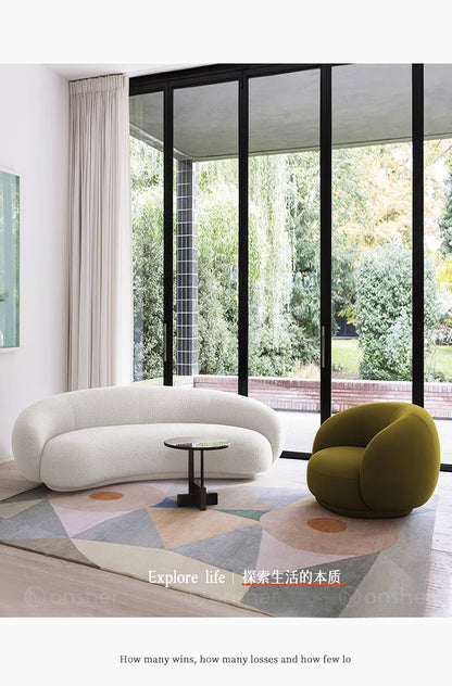 Cashew sofa Nordic light luxury modern simple living room fabric sofa combination straight row sofa