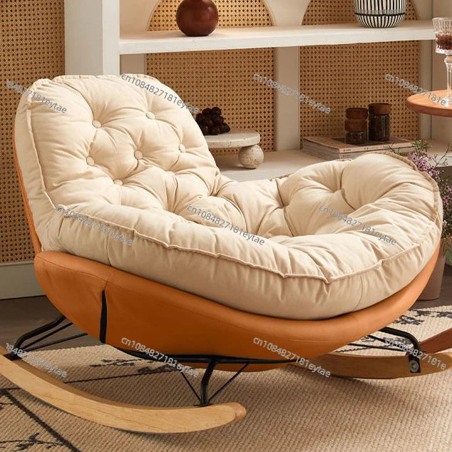 Recliner Comfortable Thickened Wood Penguin Rocking Chair Living Room Bedroom Balcony Home Leisure Lazy Sofa Style For Single