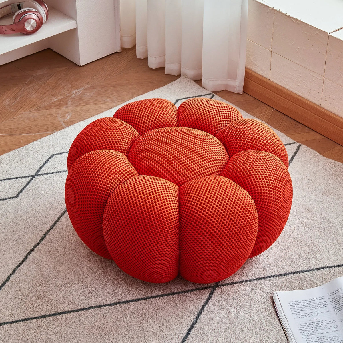 Modern Pumpkin Chair Luxury Bubble Sofa Single Lounge Seat Lazy Recliner for Bedroom Balcony Living Room Aesthetic Accent
