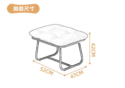 Metal Rocking Chair Adult Reclining Chair Balcon Home Single Leisure Chairs Living Room Red Sofa Chair Lazy Recliner