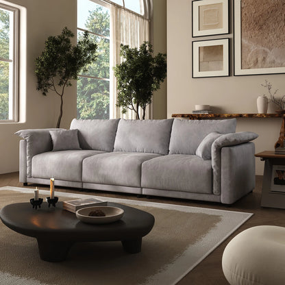 98.5" Cloud Modular Sectional Sofa Minimalist 3-Seats Sofa Couch Convertible Couch Deep Seat Couches for Living Room Sofa Sets