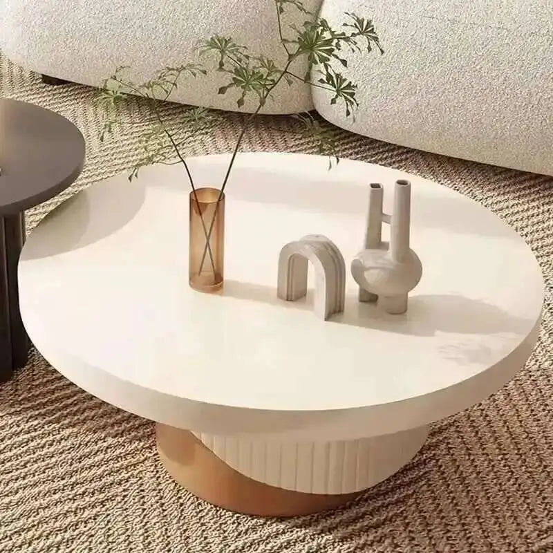 Table basse ronde de luxe, esthétique moderne, pour salon, table basse unique, glamour, minimaliste, meubles