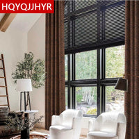 HQYQJJHYR Modern High Quality Colored Jacquard Brown Thickened Blackout Curtains for Living Room  Luxury Bedroom Kitchen Curtain