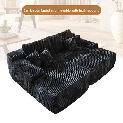 Compression sofa, simple wind sponge filling, soft large seat deep in the living room, corduroy surface, lazy recliner