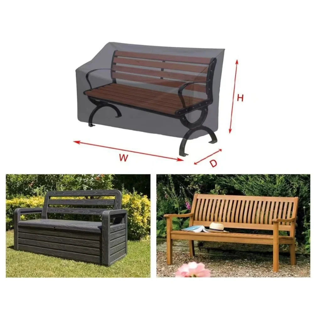 1pc Garden Bench Cover Waterproof Oxford Fabric Breathable Furniture Seat Protective Cover For 2/3/4-seater Benches Spare Parts