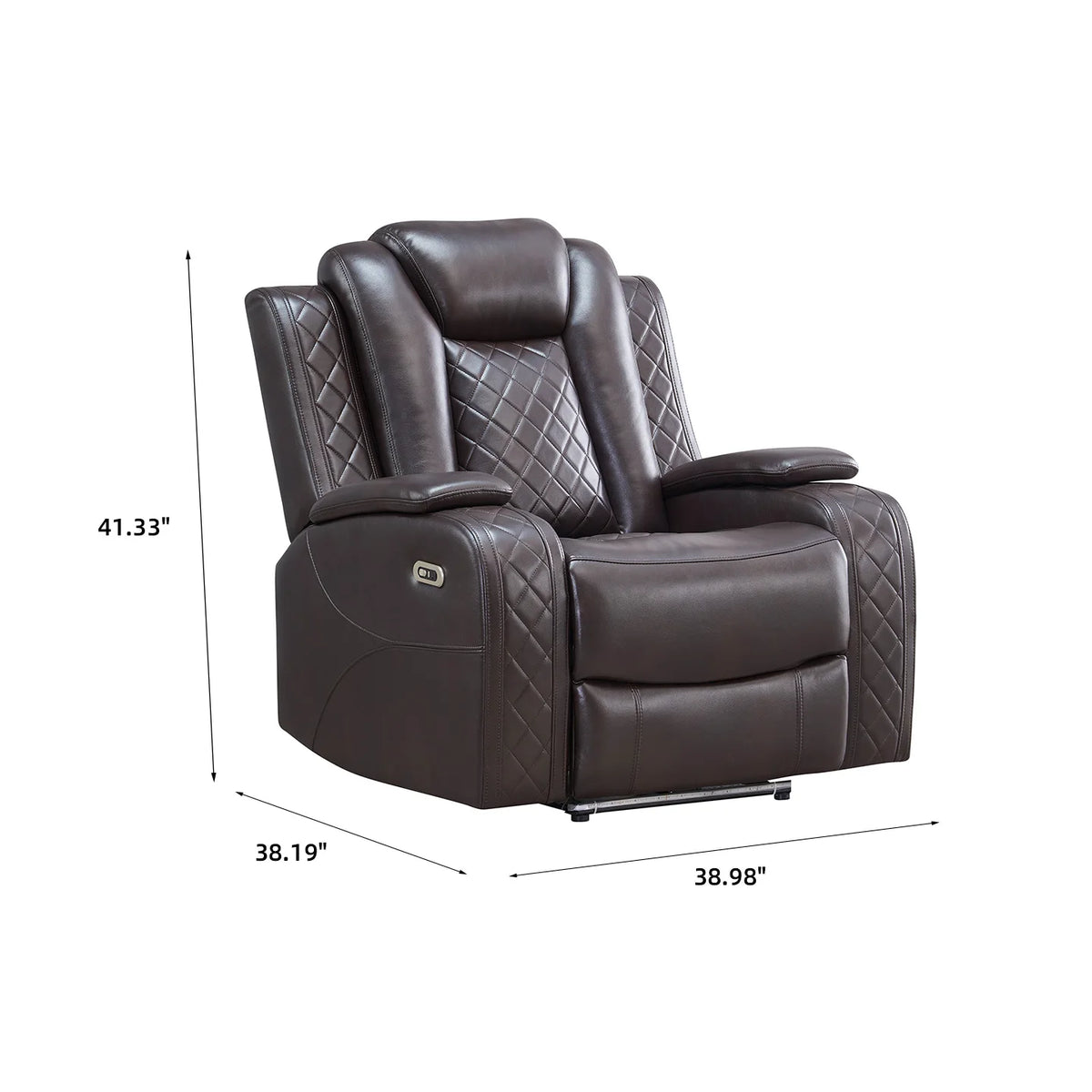 Power Reclining Sofa Couch with Wireless Charger 3 Seaters Recliner  Reading Light Leather Bluetooth Speaker Theater Seating LED