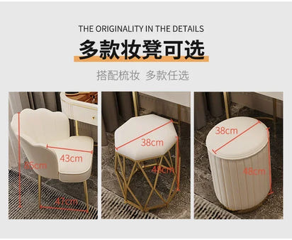 Luxury Charm Dressing Table Luxury Nordic Salon Drawer Nordic Dressing Table Mirror Chair Storage Coiffeuse Furniture Makeup