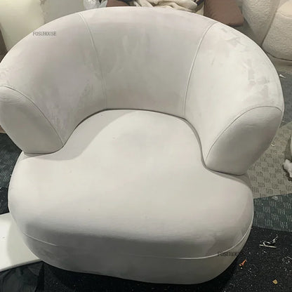 Nordic Designer Fabric Living Room Chairs Leisure Backrest Armchairs Bedroom Lambswool Luxury Single Sofa for Home Furniture