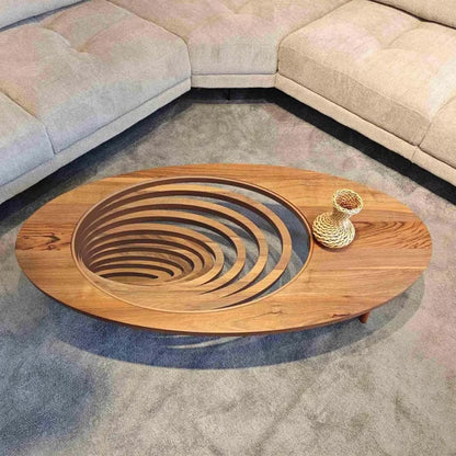 Table basse en bois massif, salon de luxe, table basse haut de gamme, design créatif, meubles de salon, décoration de salon