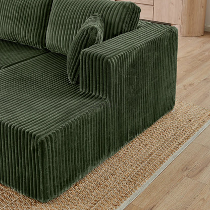 U-shaped modular sectional sofa, compressed sectional sofa, modern minimalist style corduroy sofa, living room sofa