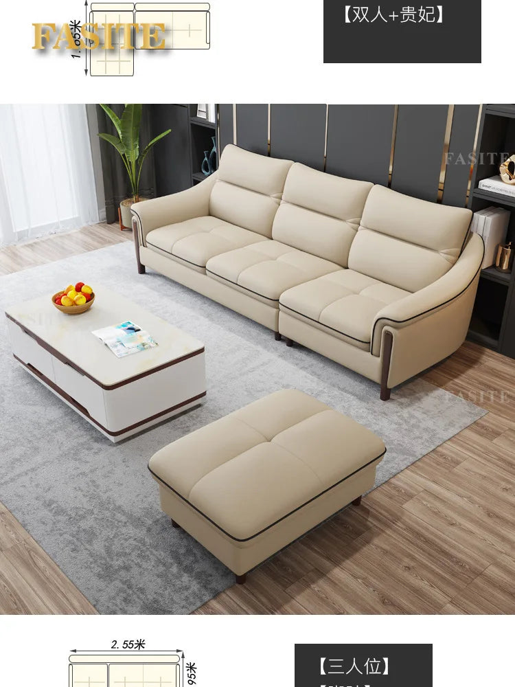 Sofa living room simple modern first layer cowhide corner combination furniture