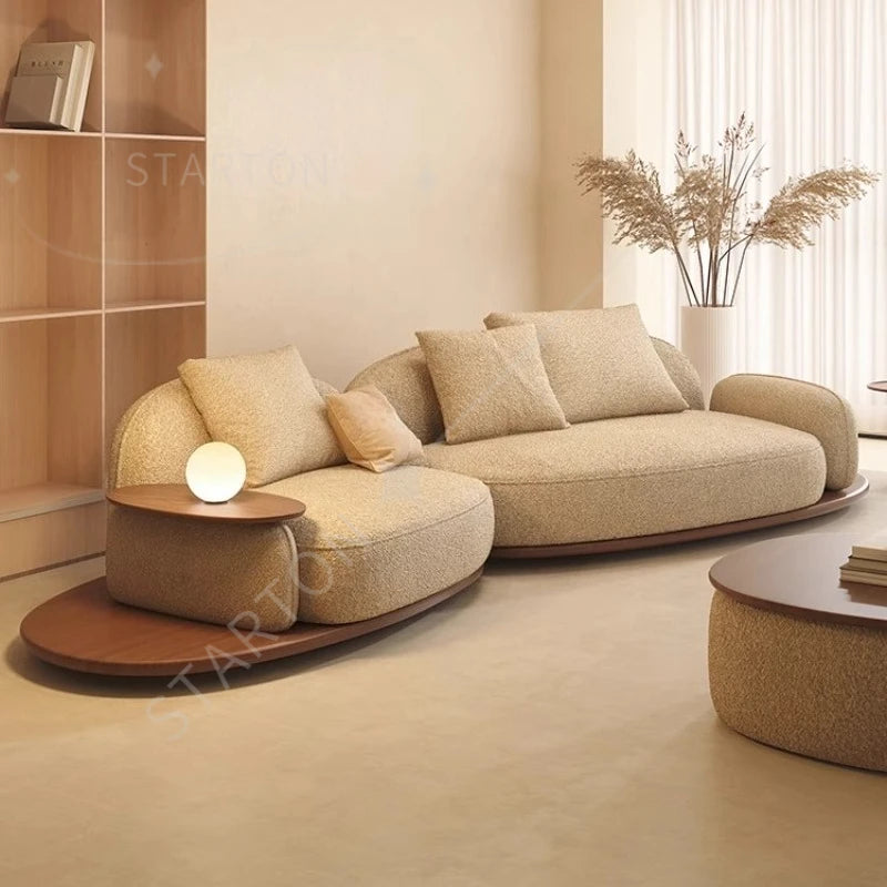 Log Style Furniture Modern Simple Modern Morocco Fabric Sectional Sofas