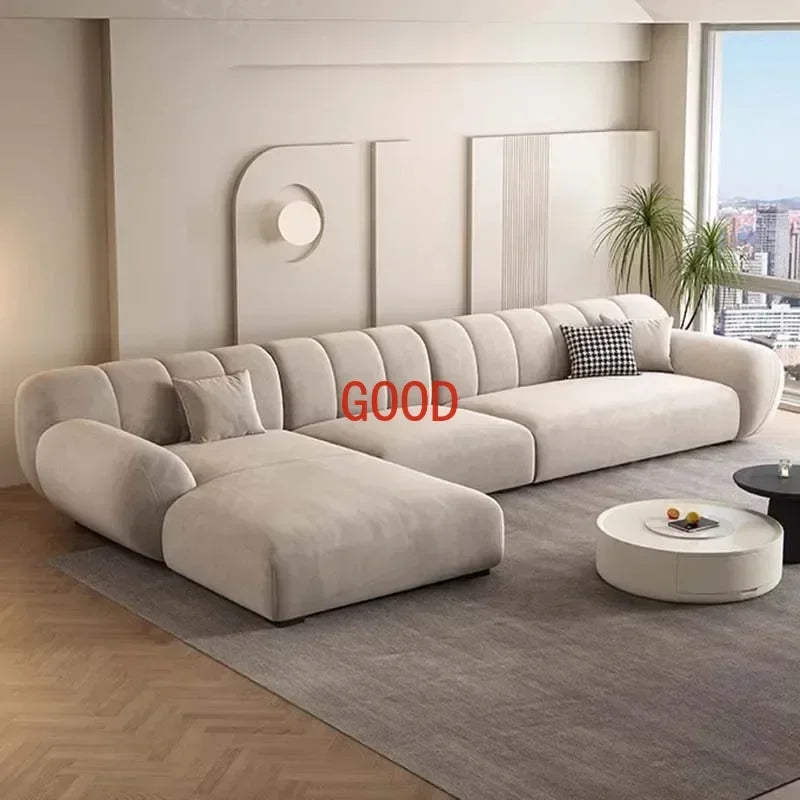 Fabric Living Room Sofas Modern Minimalist Sectional Modular Sofa Elegant Comfortable Canape  De Luxe Nordic Furniture
