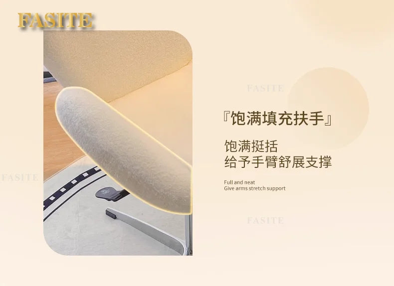 New Computer Chair, Home Bedroom Girls Makeup Chair, Comfortable Sedentary Dressing Table Stool, Sherpa Lift Swivel Chair