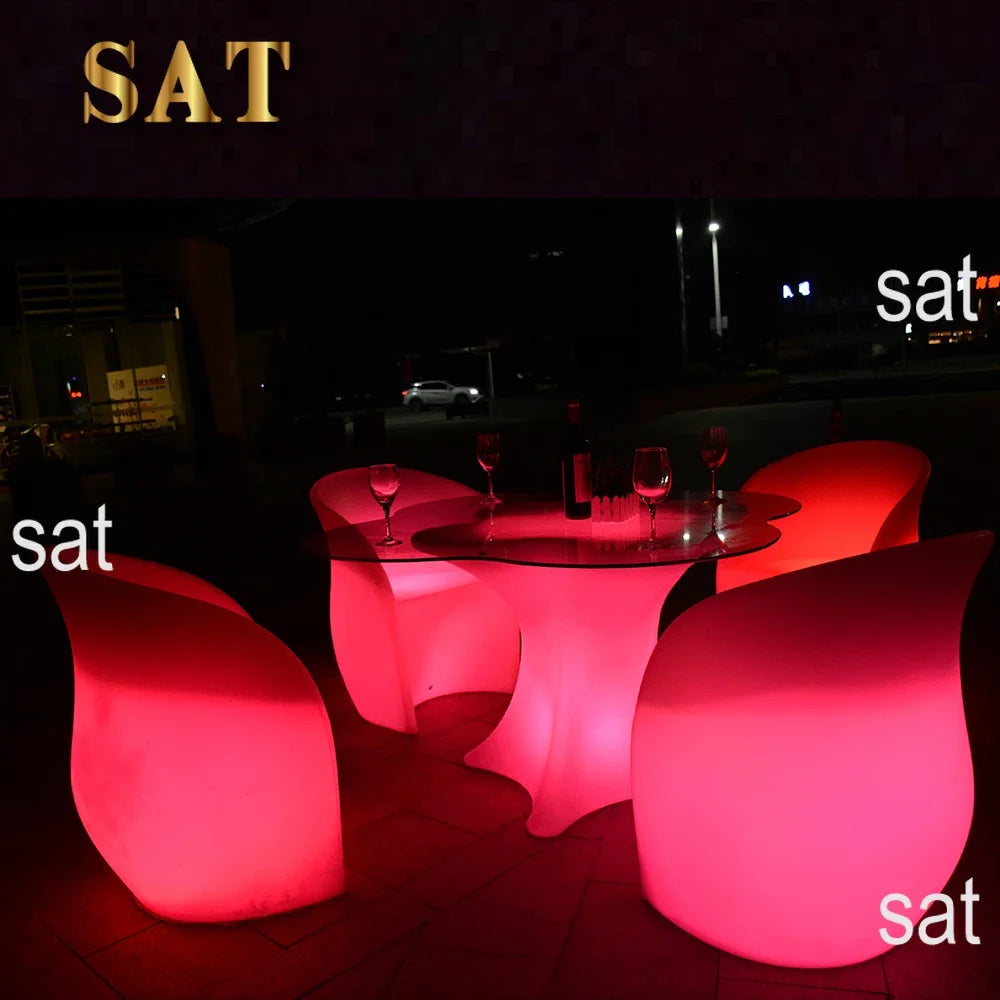 'illuminated lighting led furniture led sofa rechargeable outdoor Commercial Bar Furniture led chair