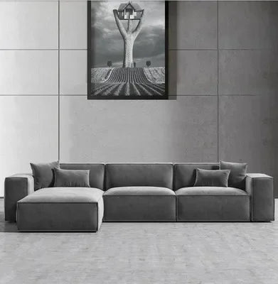 /Italian simple square multiperson combination sofa Nordic creative corner highend living room fabric sofa