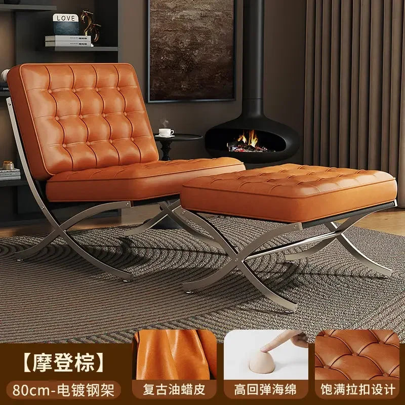 Balcony Throne Relax Reading Modern Room Decor Fashion Chairs Black Metal Living Room Chairs Comfortable Sillones Home Design