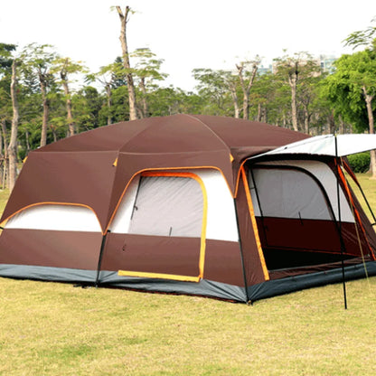 430/380/320cm Camping Tent 5-8-12 Person 3 Sizes Two-bedroom Tent Oversize Leisure Double-plies Rainproof Outdoor Family Tents