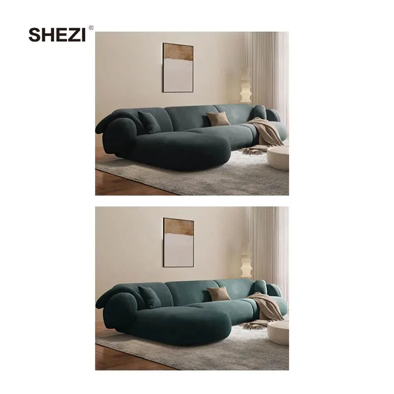 High-end convertible velvet sofa for hotel villas