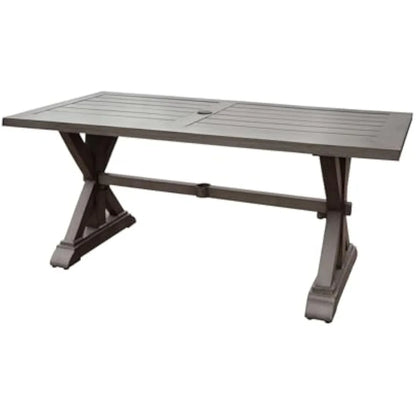 Beenle Modern Outdoor Aluminum Dining Table, Dark Gray