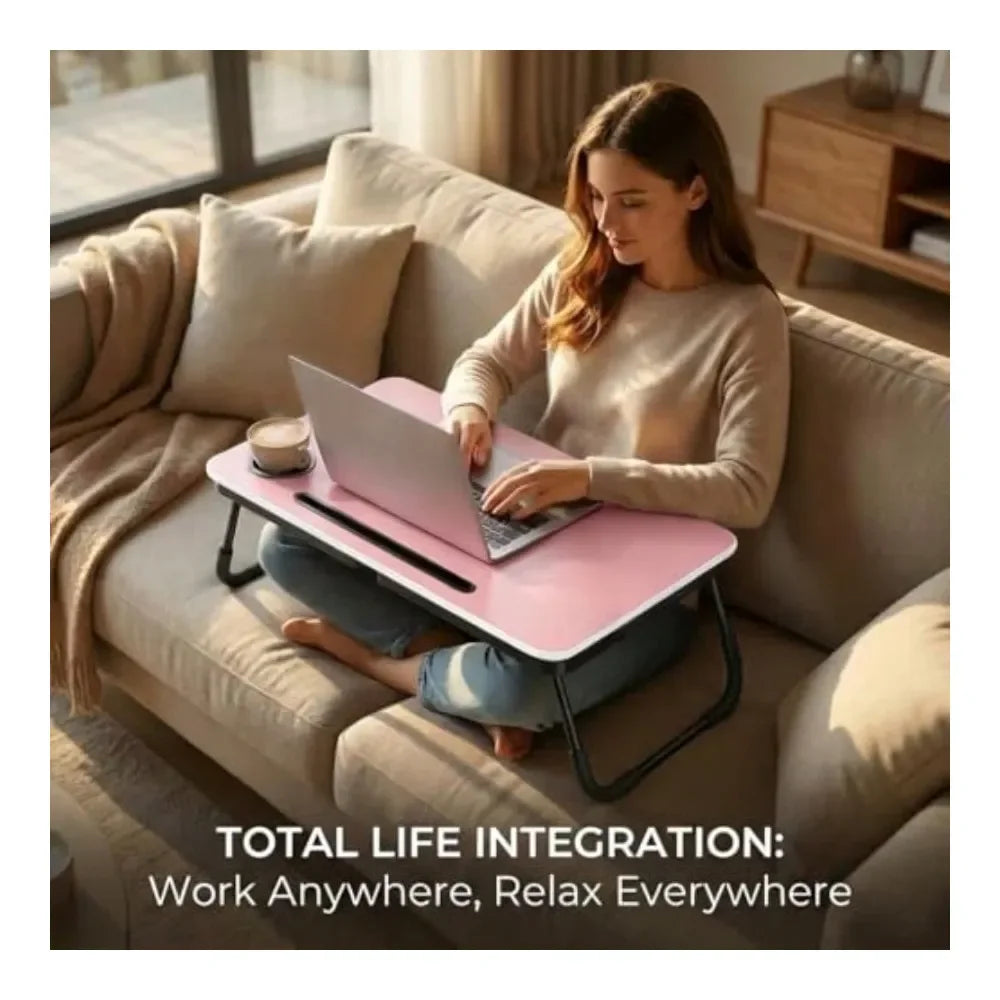Laptop Bed Desk For Couch Sofa Large Lap Desk Tray Table With Cup Holder And Tablet Slot Portable Notebook Stand For Eating Wri
