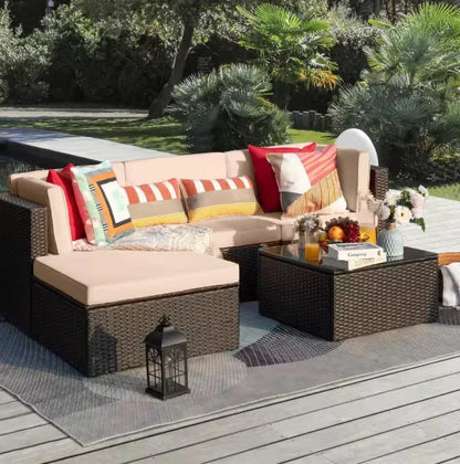 Patio Furniture Sectional Set Outdoor Lawn Conversation Sets,make you comfortable whether you are sitting or lying down