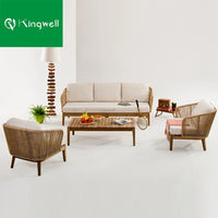 Garden Furniture Rattan Sofa Teak Sofa Outdoor Furniture for All Weather