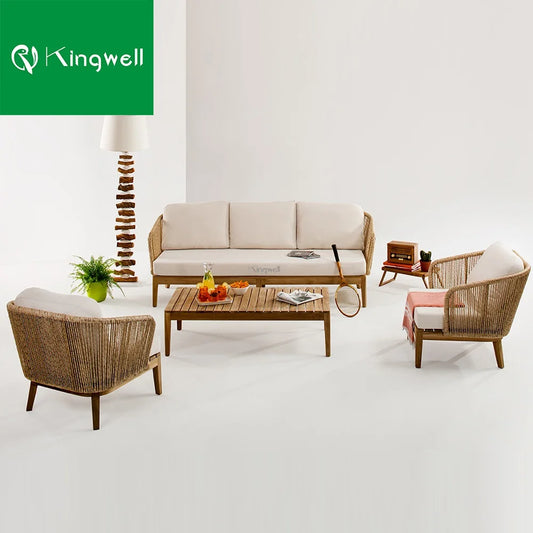 Garden Furniture Rattan Sofa Teak Sofa Outdoor Furniture for All Weather