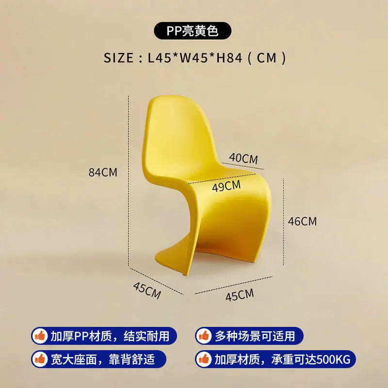 Plastic chair Nordic creative simple transparent plastic back chair chair stool
