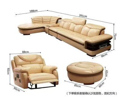 Contemporary Modern Leather Living Room Sectional Sofas Set 7 Seater Corner L Shaped Sofa Couch Bed Longue Indoor Furniture
