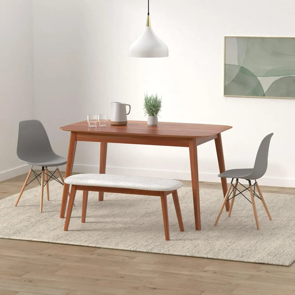 Furmax Modern Style Dining Chair Mid Century Modern DSW Chair, Shell Lounge Plastic Chair for Kitchen Chairs Set of 4(White)