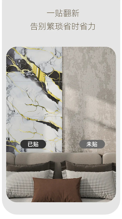 5pcs 30x60cm PVC Kitchen Backsplash Panel Marble Self-Adhesive Waterproof Oil Proof for Stove Cabinet Renovators