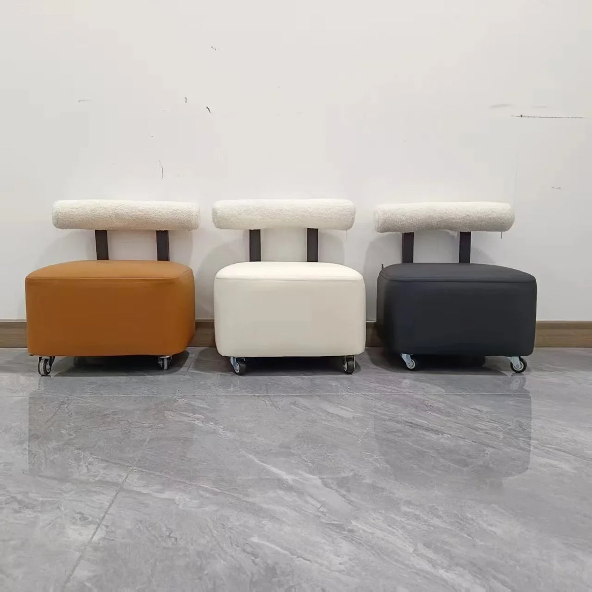 Household yo-stool simple shoe changing stool, backrest sofa pulley stool,  universal wheel rotating creative low stool