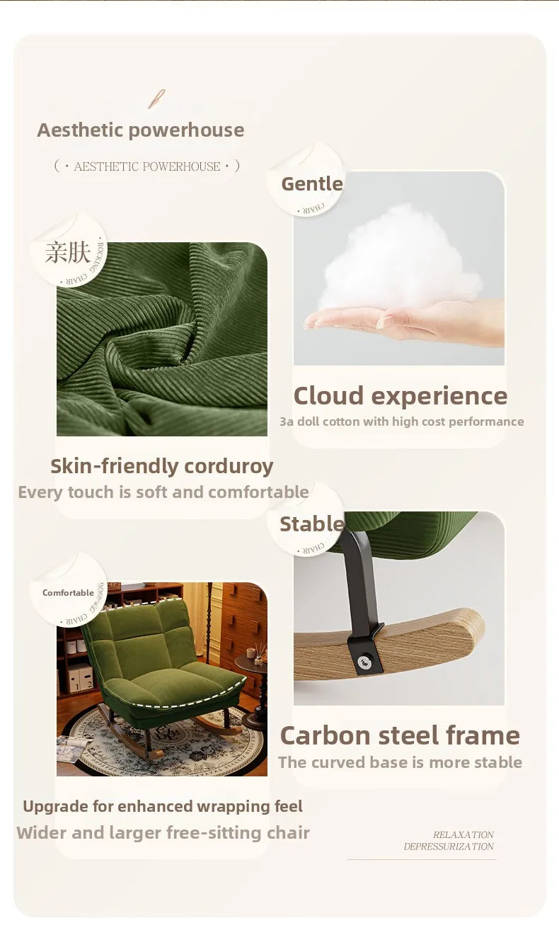 Rocking Reclining living room chairs comfortable exquisite modern minimalist Armchair soft backrest кресло home furniture