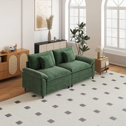77.16 Inch Deep 2-Seater Sofas Comfy Chenille,Modular Sectional Sofa Modern Convertible Loveseat Couch