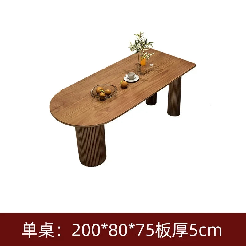 Modern simple household solid wood island dining table
