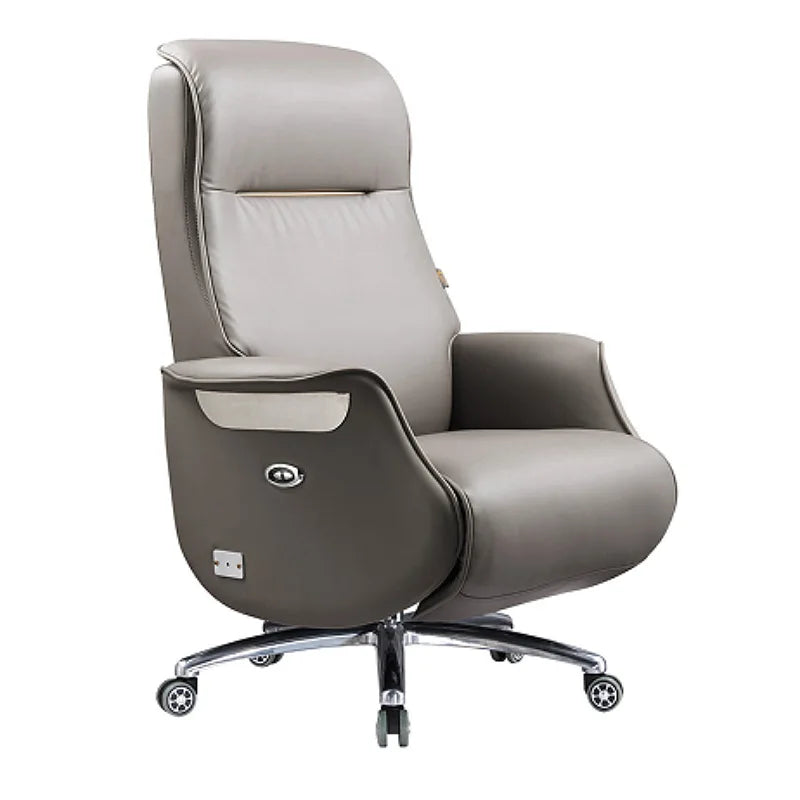 Customized leather reclining home office executive chair comfortable sedentary and not tired electric boss chair