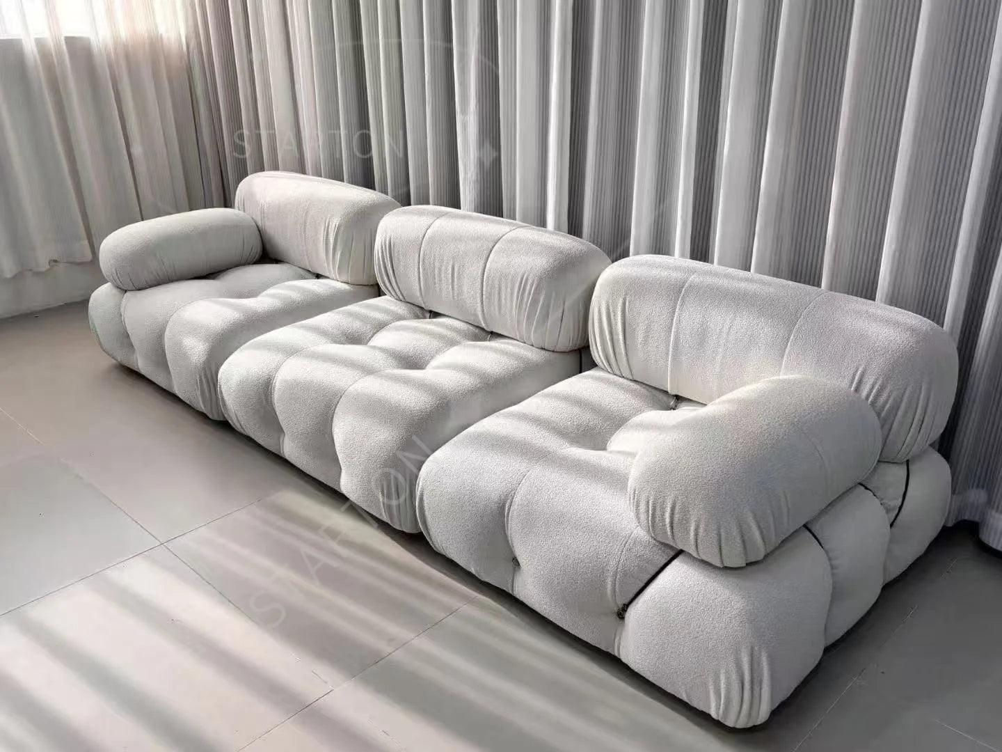 Living Room Sectional Sofas Boucle Modern Luxury Design Home Furniture 3 Seater L Shape Couch Modular Mario Bellini Sofa