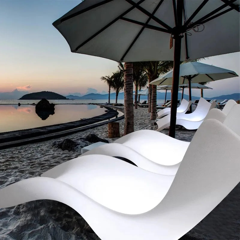 Luminous Beach Chairs Lounge Chairs Outdoor Swimming Pool Lounge Chairs Outdoor Hotel Nordic Single Sofa