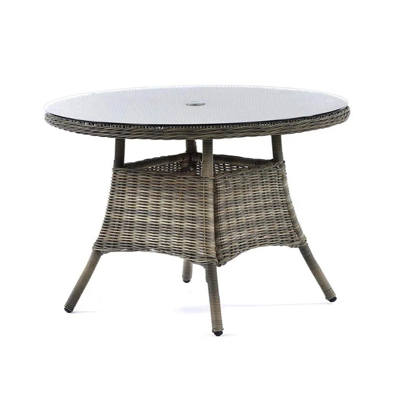 US Retro Outdoor Rattan Cafe Restaurant Table and Chair Combination Open-air Courtyard Garden Rattan Dining Table and Chairs