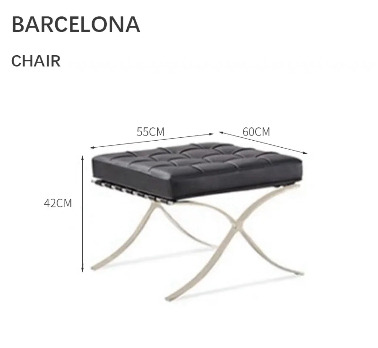 Nordic Bacelona Chair Single  Balcony Antique Metal Style Living Room Office Negotiation Chair Designer Leisure