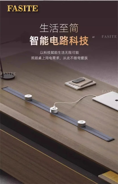 Premium Light luxury office boss table, simple modern class desk, high-end president table