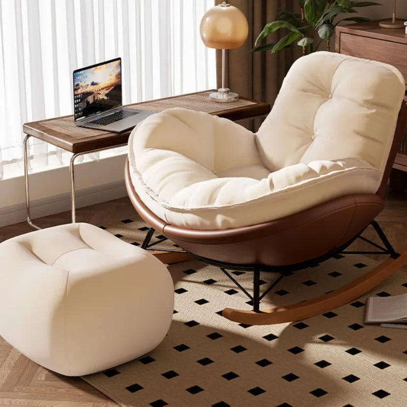 Rocking chair lazy sofa adult single recliner living room snail balcony home indoor leisure bedroom shake